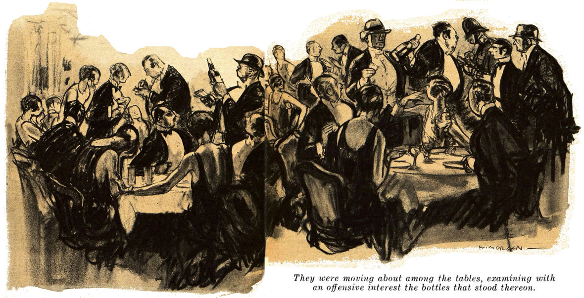 They were moving about among the tables