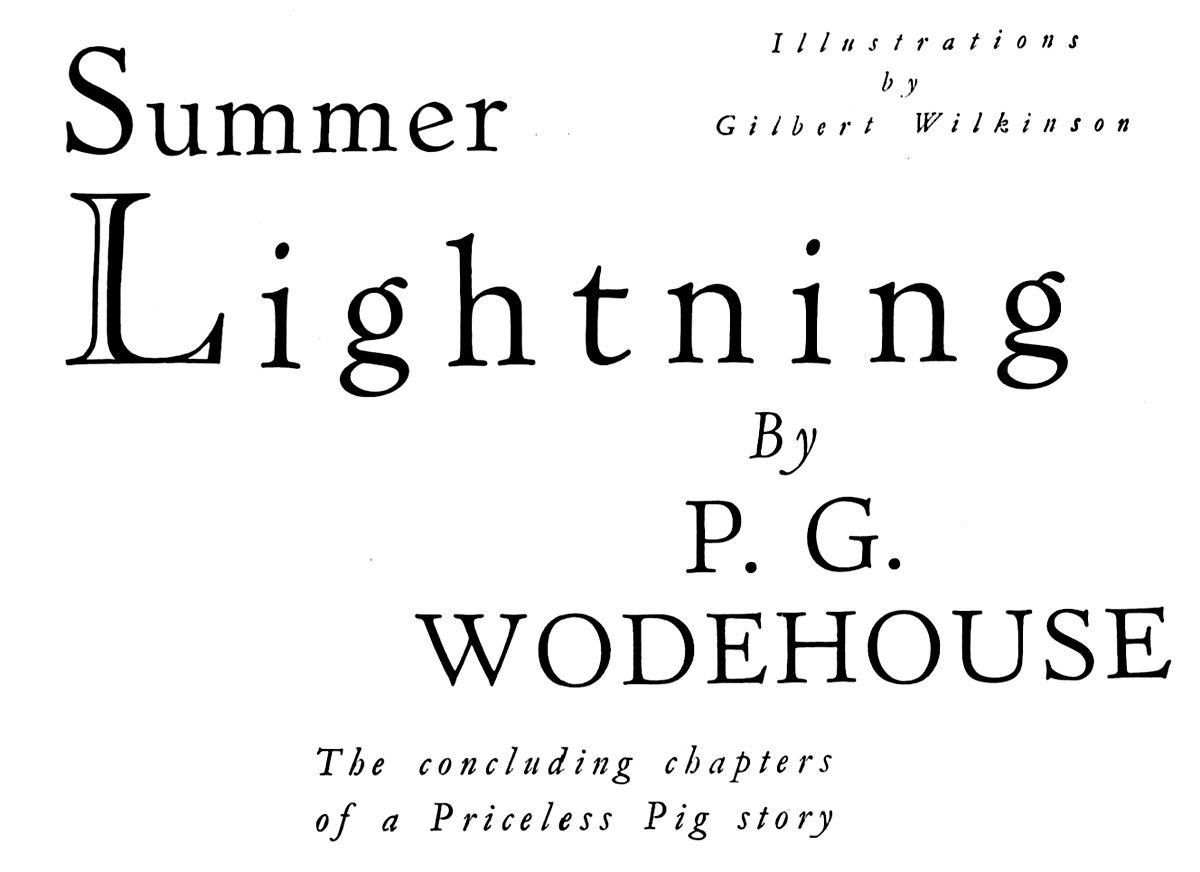 Summer Lightning, by P. G. Wodehouse
