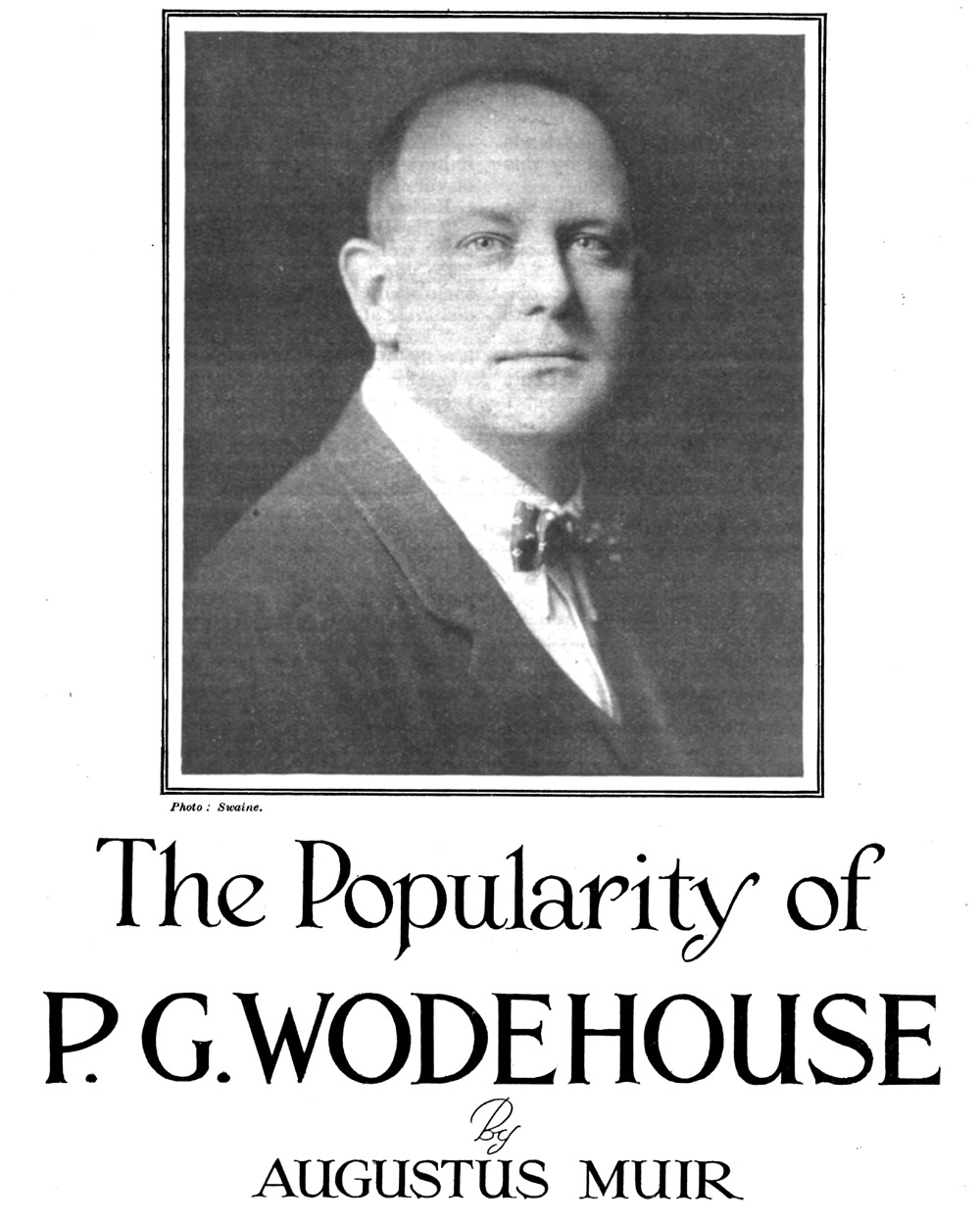The Popularity of P. G. Wodehouse, by Augustus Muir